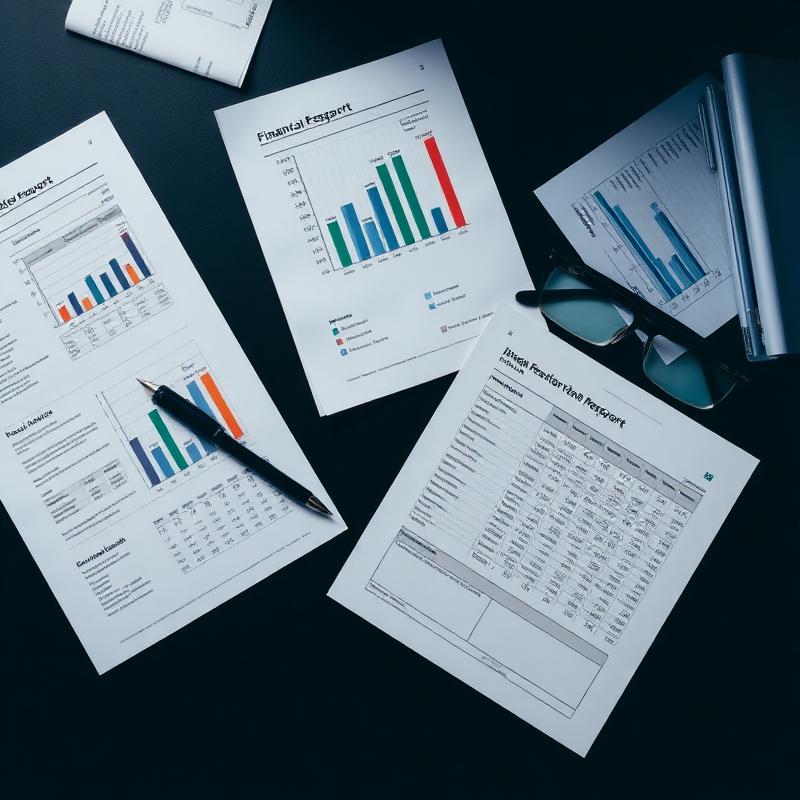 Relatórios gerenciais e planilhas impressas sobre a mesa